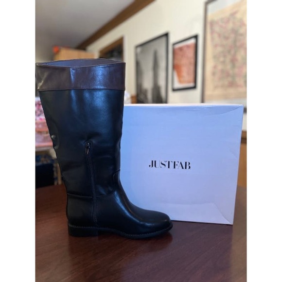 JustFab Brown and Black Boots size 9/Wide Calf - Picture 4 of 7